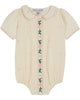 Emile et Ida Ecru Embroidered Romper