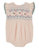 Emile et Ida Brode Embroidered Flowers Pastel Romper