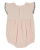 Emile et Ida Brode Embroidered Flowers Pastel Romper