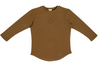 Crew kids Camel Ribbed Piped T-Shirt