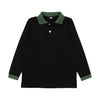 Bopop Black Polo with Green Cuff