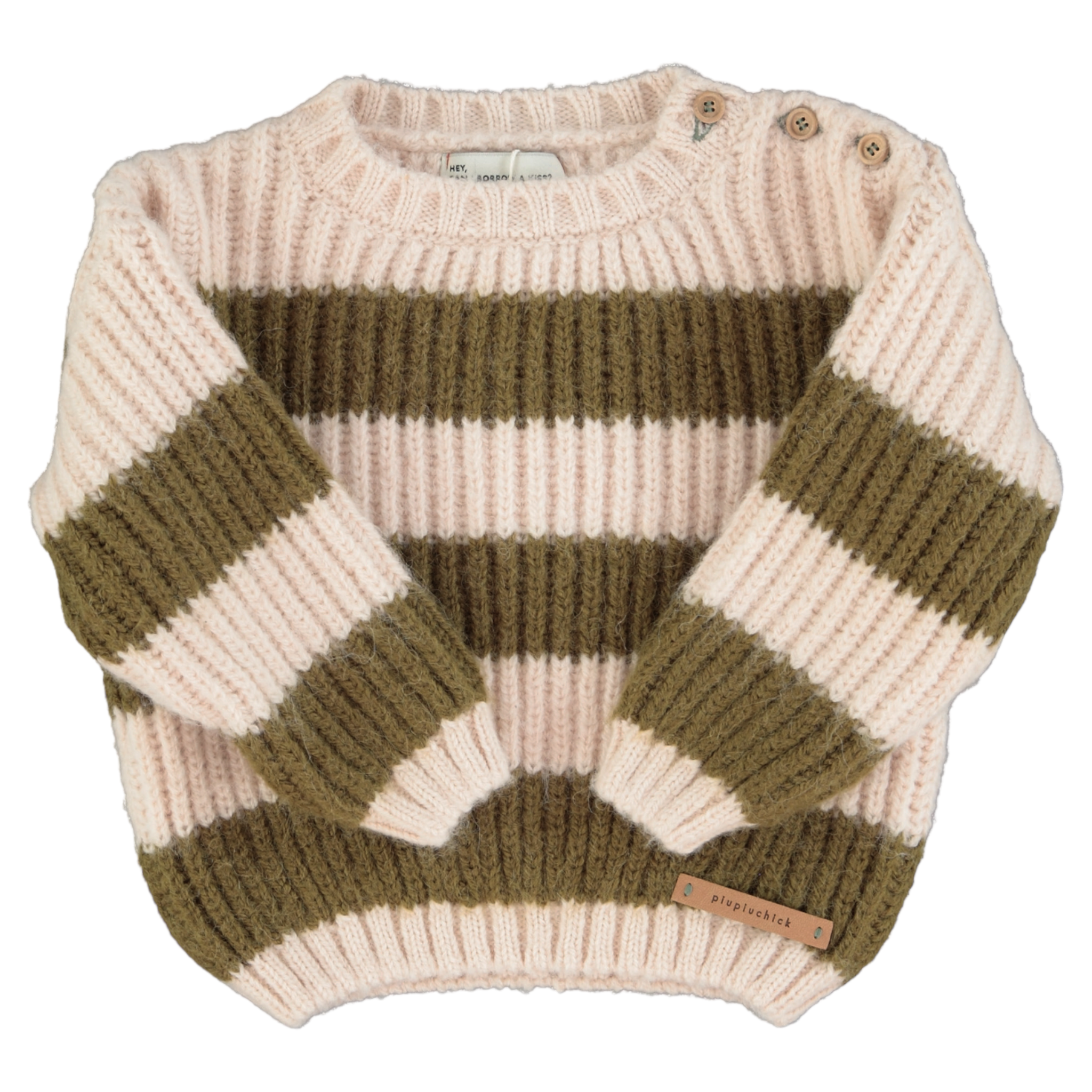 Piupiuchick Knitted Sweater - Ecru/ Green Stripe – Macaroni Kids