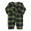 Piupiuchick Green & black checkered Baby jumpsuit