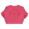 Piupiuchick Strawberry pink w/ red apple print Terry cotton sweatshirt