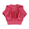 Piupiuchick Strawberry pink w/ red apple print Terry cotton sweatshirt