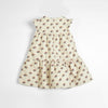 Cera Una Volta Ambra Cream Check Flower Dress