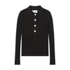 NdotM Ribbed Polo Black Sweater