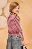 AO76 Choc c-neck Rasberry Sweater