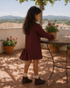 Retrokid Arden Scuba Side Ruffle Chetnut Dress.