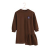Retrokid Arden Scuba Side Ruffle Chetnut Dress.