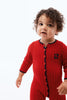 Retrokid Aspen Cable Knit Baby Red Romper