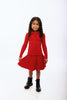 Retrokid Aspen Cable Knit Red Collar Sweater + Skirt Set
