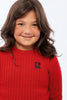 Retrokid Aspen Cable Knit Crewneck Red Sweater