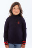 Retrokid Aspen Cable Knit Navy Turtleneck Sweater