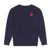 Retrokid Aspen Cable Knit Crewneck Navy Sweater