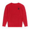 Retrokid Aspen Cable Knit Crewneck Red Sweater