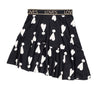 Beau Loves Black Exclamation Hearts Asymmetric Skirt