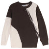 Blumint Stitched Diagonal Colorblock Brown Sweater.