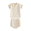 Retrokid Bennet Baby Boy Button Up Cream/ Blue Set