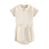 Retrokid Bennet Baby Boy Button Up Cream/ Blue Set