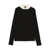 Ann of Nan Flocking Black Mock Neck