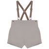 Calla Lili Boy Knit Suspenders Taupe Short.