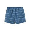 Coco Blanc Printed Blue Denim Shorts