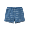 Coco Blanc Printed Blue Denim Shorts