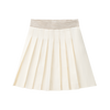 Coco Blanc Pleated Cream Skirt With Stripe Waist