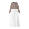 Coco Blanc Two Tone Taupe Dress