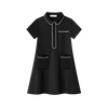 Coco Blanc Silk Black Short Shirt Dress