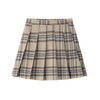 Coco Blanc Pleated Plaid Blue Skirt