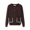 Coco Blanc Girls Burgundy Cardigan