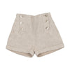 Coco Blanc Button Sand Linen Shorts