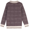Blumint Chevron Knit Collar Burgundy Sweater.