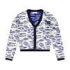 Retrokid Chunky Knit Classic Cream/ Cobalt Cardigan