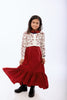 Retrokid Chunky Knit Crop Cream/ Burgundy Cardigan