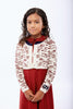 Retrokid Chunky Knit Crop Cream/ Burgundy Cardigan