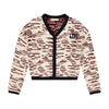Retrokid Chunky Knit Classic Cream/ Burgundy Cardigan