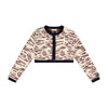 Retrokid Chunky Knit Crop Cream/ Burgundy Cardigan