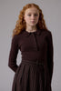 Soir Lyla Collared Chocolate Sweater.