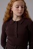 Soir Lyla Collared Chocolate Sweater.