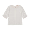 Little Tempest Primrose Girls White Blouse With Salmon Embroidery