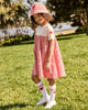 Little Parni Varsity Tiered Coral/Pink Dress K618