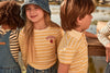 Little Parni Wide Striped Long Sleeves Yellow/Ivory Tshirt K614