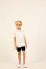 Little Parni Boys Short Sleeve Black Logo White Shirt K524