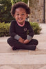 Little Parni Varsity Black Footie FINAL SALE