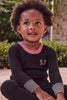 Little Parni Varsity Black Footie FINAL SALE