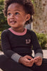 Little Parni Varsity Black Footie FINAL SALE