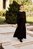 Little Parni Velour Pleated Black Maxi Skirt K594